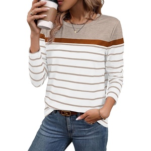 image:imageWIHOLL Long Sleeve Shirts for Women Stripe Tops Fall Fashion Outfits 2026  Womens TopsFall ClothesT shirtClothingTrendyTeacherSchoolCuteCozyDressyBohoWinterCowboy ChicBusiness CasualBeige