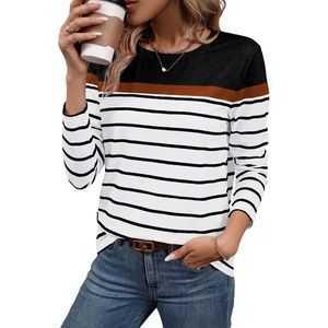 image:imageWIHOLL Long Sleeve Shirts for Women Stripe Tops Fall Fashion Outfits 2026  Womens TopsFall ClothesT shirtClothingTrendyTeacherSchoolCuteCozyDressyBohoWinterCowboy ChicBusiness CasualBlack
