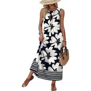 image:imageWIHOLL Summer Dresses Babydoll Maxi Dress Empire Waist Beach Vacation Sundresses 2026 with PocketsFloral Chrysanthemum