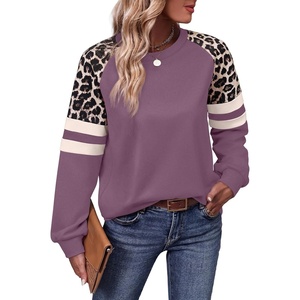 image:imageWIHOLL Sweatshirts for Women Crewneck Long Sleeve Loose Fit Tops Color Block Fashion 2026Purple Leopard