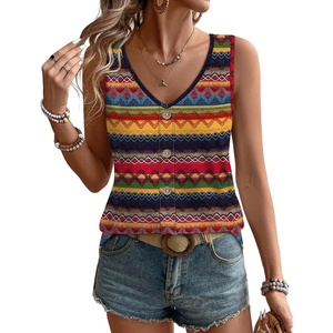 image:imageWIHOLL Womens Tank Tops Loose Casual Summer Tops Eyelet V Neck Basic Sleeveless Shirts Trendy 2026Boho Stripe