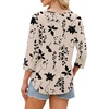 image:imageWIHOLL 34 Length Sleeve Womens Tops Dressy Casual Blouses V Neck Shirts Summer Clothes Early Fall Fashion OutfitsApricot Maple Leaves