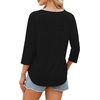 image:imageWIHOLL 34 Length Sleeve Womens Tops Dressy Casual Blouses V Neck Shirts Summer Clothes Early Fall Fashion OutfitsBlack