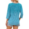 image:imageWIHOLL 34 Length Sleeve Womens Tops Dressy Casual Blouses V Neck Shirts Summer Clothes Early Fall Fashion OutfitsBlue Leaf Print