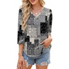 image:imageWIHOLL 34 Length Sleeve Womens Tops Dressy Casual Blouses V Neck Shirts Summer Clothes Early Fall Fashion OutfitsBoho Charcoal Grey