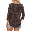 image:imageWIHOLL 34 Length Sleeve Womens Tops Dressy Casual Blouses V Neck Shirts Summer Clothes Early Fall Fashion OutfitsLeopard Print