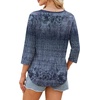 image:imageWIHOLL 34 Length Sleeve Womens Tops Dressy Casual Blouses V Neck Shirts Summer Clothes Early Fall Fashion OutfitsNavy Boho