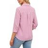 image:imageWIHOLL 34 Length Sleeve Womens Tops Dressy V Neck Collared Shirts Business Casual Work Blouses Summer Vacation Outfits 2026Bpink Stripes