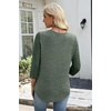 image:imageWIHOLL 34 Length Sleeve Womens Tops Lightweight Summer Fall Outfits  Ribbed Sleeve Patchwork V Neck Color Block Loose Fit Curved HemGreen