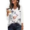 image:imageWIHOLL 34 Length Sleeve Womens Tops Lightweight Summer Fall Outfits  Ribbed Sleeve Patchwork V Neck Color Block Loose Fit Curved HemPrint 02