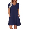 image:imageWIHOLL Boho Summer Dresses for Women Casual Loose T Shirt Dress with Pockets Beach Vacation Outfits S4XL03navy Blue