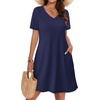 image:imageWIHOLL Boho Summer Dresses for Women Casual Loose T Shirt Dress with Pockets Beach Vacation Outfits S4XL03navy Blue