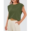 image:imageWIHOLL Cap Sleeve Tops for Women Summer Top Basic Tee Shirts Business Casual Tank Loose Fit 2026 FashionF  Olive Green