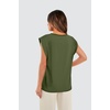 image:imageWIHOLL Cap Sleeve Tops for Women Summer Top Basic Tee Shirts Business Casual Tank Loose Fit 2026 FashionF  Olive Green