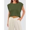 image:imageWIHOLL Cap Sleeve Tops for Women Summer Top Basic Tee Shirts Business Casual Tank Loose Fit 2026 FashionF  Olive Green