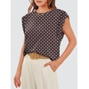 image:imageWIHOLL Cap Sleeve Tops for Women Summer Top Basic Tee Shirts Business Casual Tank Loose Fit 2026 FashionG  Brown Polka Dots