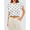 image:imageWIHOLL Cap Sleeve Tops for Women Summer Top Basic Tee Shirts Business Casual Tank Loose Fit 2026 FashionG  White Black Polka Dots