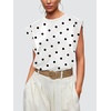image:imageWIHOLL Cap Sleeve Tops for Women Summer Top Basic Tee Shirts Business Casual Tank Loose Fit 2026 FashionG  White Black Polka Dots