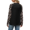 image:imageWIHOLL Long Sleeve Shirts for Women Color Block Raglan Tops Fall Fashion01  Leopard Black