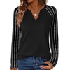 image:imageWIHOLL Long Sleeve Shirts for Women Color Block Raglan Tops Fall FashionBlack Striped