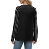image:imageWIHOLL Long Sleeve Shirts for Women Color Block Raglan Tops Fall FashionBlack Striped