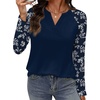 image:imageWIHOLL Long Sleeve Shirts for Women Color Block Raglan Tops Fall FashionBlue Floral