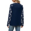 image:imageWIHOLL Long Sleeve Shirts for Women Color Block Raglan Tops Fall FashionBlue Floral