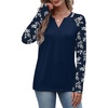 image:imageWIHOLL Long Sleeve Shirts for Women Color Block Raglan Tops Fall FashionBlue Floral