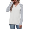 image:imageWIHOLL Long Sleeve Shirts for Women Color Block Raglan Tops Fall FashionBlue Striped