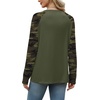 image:imageWIHOLL Long Sleeve Shirts for Women Color Block Raglan Tops Fall FashionCamo Army Green