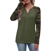 image:imageWIHOLL Long Sleeve Shirts for Women Color Block Raglan Tops Fall FashionCamo Army Green
