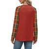 image:imageWIHOLL Long Sleeve Shirts for Women Color Block Raglan Tops Fall FashionCaramel Plaid