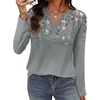 image:imageWIHOLL Long Sleeve Shirts for Women Color Block Raglan Tops Fall FashionFloral Grey