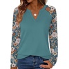 image:imageWIHOLL Long Sleeve Shirts for Women Color Block Raglan Tops Fall FashionGraphic Blue