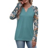 image:imageWIHOLL Long Sleeve Shirts for Women Color Block Raglan Tops Fall FashionGraphic Blue
