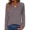 image:imageWIHOLL Long Sleeve Shirts for Women Color Block Raglan Tops Fall FashionMocha Grey Purple