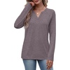 image:imageWIHOLL Long Sleeve Shirts for Women Color Block Raglan Tops Fall FashionMocha Grey Purple
