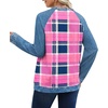 image:imageWIHOLL Long Sleeve Shirts for Women Crewneck Tops Fall Clothes Outfits 2026  Dressy Casual Crewneck Striped Teacher T Shirts Winter Trendy Cute Sweatshirt for Vacation Travel Date Office Work 2026Plaid Pink Imitation Denim