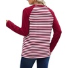 image:imageWIHOLL Long Sleeve Shirts for Women Crewneck Tops Fall Clothes Outfits 2026  Dressy Casual Crewneck Striped Teacher T Shirts Winter Trendy Cute Sweatshirt for Vacation Travel Date Office Work 2026WineredWhite