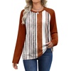image:imageWIHOLL Long Sleeve Shirts for Women Crewneck Tops Fall Clothes Outfits 2026  Dressy Casual Crewneck Striped Teacher T Shirts Winter Trendy Cute Sweatshirt for Vacation Travel Date Office Work 2026Multicolor Stripes