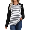 image:imageWIHOLL Long Sleeve Shirts for Women Crewneck Tops Fall Clothes Outfits 2026  Dressy Casual Crewneck Striped Teacher T Shirts Winter Trendy Cute Sweatshirt for Vacation Travel Date Office Work 2026BlackWhite