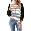 image:imageWIHOLL Long Sleeve Shirts for Women Crewneck Tops Fall Clothes Outfits 2026  Dressy Casual Crewneck Striped Teacher T Shirts Winter Trendy Cute Sweatshirt for Vacation Travel Date Office Work 2026BlackWhite