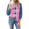 image:imageWIHOLL Long Sleeve Shirts for Women Crewneck Tops Fall Clothes Outfits 2026  Dressy Casual Crewneck Striped Teacher T Shirts Winter Trendy Cute Sweatshirt for Vacation Travel Date Office Work 2026Plaid Pink Imitation Denim