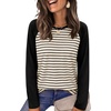image:imageWIHOLL Long Sleeve Shirts for Women Crewneck Tops Fall Clothes Outfits 2026  Dressy Casual Crewneck Striped Teacher T Shirts Winter Trendy Cute Sweatshirt for Vacation Travel Date Office Work 2026BlackApricot