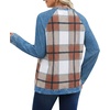 image:imageWIHOLL Long Sleeve Shirts for Women Crewneck Tops Fall Clothes Outfits 2026  Dressy Casual Crewneck Striped Teacher T Shirts Winter Trendy Cute Sweatshirt for Vacation Travel Date Office Work 2026Plaid Khaki Imitation Denim