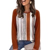 image:imageWIHOLL Long Sleeve Shirts for Women Crewneck Tops Fall Clothes Outfits 2026  Dressy Casual Crewneck Striped Teacher T Shirts Winter Trendy Cute Sweatshirt for Vacation Travel Date Office Work 2026Multicolor Stripes