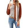 image:imageWIHOLL Long Sleeve Shirts for Women Crewneck Tops Fall Clothes Outfits 2026  Dressy Casual Crewneck Striped Teacher T Shirts Winter Trendy Cute Sweatshirt for Vacation Travel Date Office Work 2026Multicolor Stripes