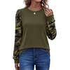 image:imageWIHOLL Long Sleeve Shirts for Women Fall Fashion Tops Trendy Color Block  Winter Clothing 2026 Lightweight Soft Loose Fit Business CasualCamo Army Green
