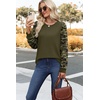 image:imageWIHOLL Long Sleeve Shirts for Women Fall Fashion Tops Trendy Color Block  Winter Clothing 2026 Lightweight Soft Loose Fit Business CasualCamo Army Green