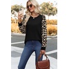 image:imageWIHOLL Long Sleeve Shirts for Women Fall Fashion Tops Trendy Color Block  Winter Clothing 2026 Lightweight Soft Loose Fit Business CasualLeopard Black